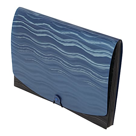 Office Depot® Brand Poly 13-Pocket File, Letter Size, Black/Blue