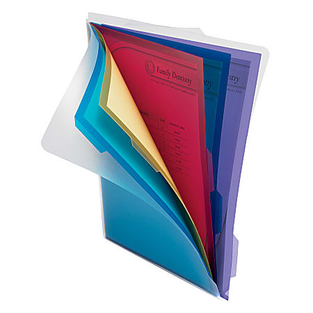 Office Depot® Brand 5-Folder Poly Project Organizer, Letter Size, Assorted Colors (No Color Choice)
