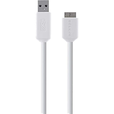Belkin USB Cable - 3 ft USB Data Transfer Cable - First End: USB 3.0 Type A - Second End: Micro USB 3.0 Type B