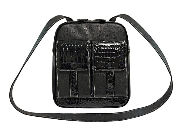 Mobile Edge Crossbody Tech up to 11" Tablet Organizer - Shoulder bag for tablet - vegan leather - faux crocodile black - 7" - 11"