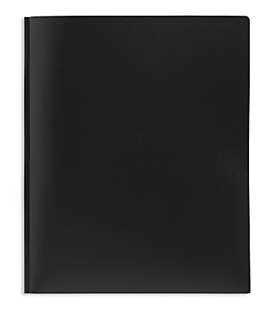 Better Office Products Black Plastic 2 Pocket Folders with Prongs,  Heavyweight, Letter Size Poly Folders, 24 Pack, with 3 Metal Prongs  Fastener Clips, Black 