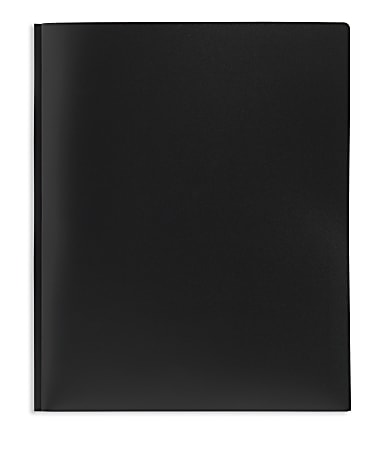 Office Depot® Brand 2-Pocket Poly Folder with Prongs, Letter Size, Black
