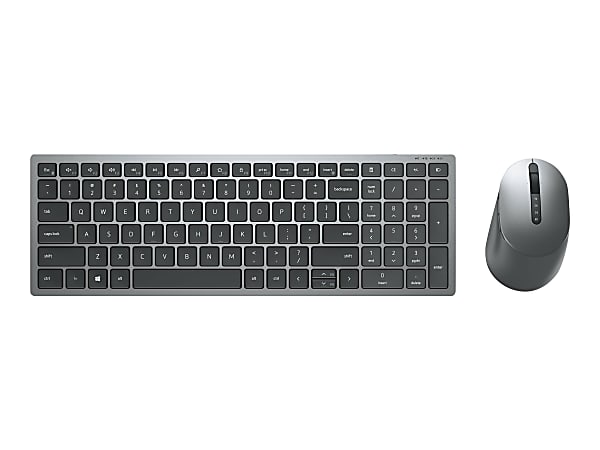 Dell Multi-Device KM7120W - Keyboard and mouse set - wireless - 2.4 GHz, Bluetooth 5.0 - US English - titan gray