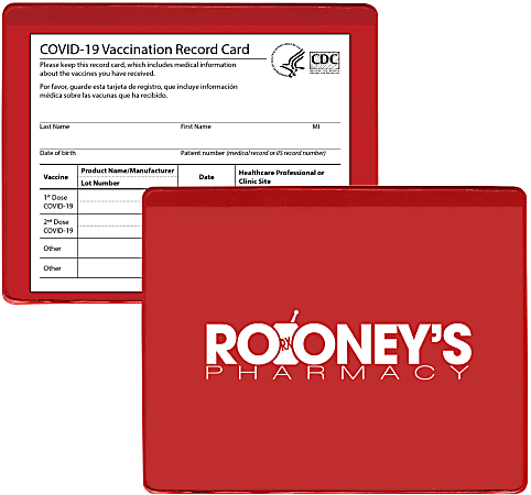 Custom COVID-19 Vaccination Card Holder, 4-3/8" x 3-1/2"