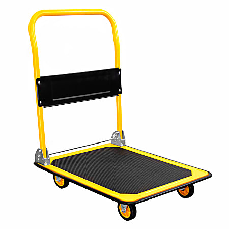 Mount-It! MI-921 Foldable Flatbed With Swivel Wheels, 33"H x 23"W x 35"D, Black