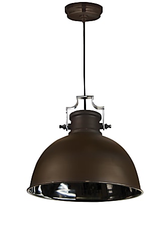 Kenroy Nautilus 1-Light Hanging Pendant Lamp, 12"H, Black/Nickel Finish