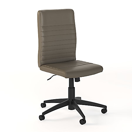 Bush Business Furniture Archive Mid-Back Ribbed Bonded Leather Office Chair, Washed Gray, Standard Delivery
