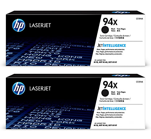 HP 94X High Yield Black Toner Cartridges Pack Of 2 CF294X - Office