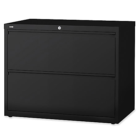 Lorell® Fortress 19"D Lateral 2-Drawer File Cabinet, Black