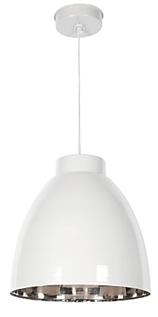 Kenroy Silo Hanging Pendant Lamp, 1-Light, 14"H, White