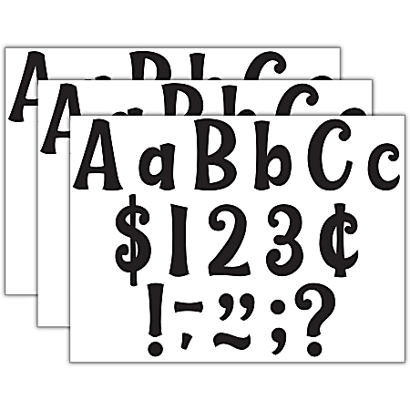 Teacher Created Resources 4" Letters, Wild Whimsy Black, 270 Letters Per Pack, Set Of 3 Packs