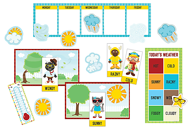 Carson-Dellosa Hipster Weather Mini Bulletin Board Set, Multicolor, Grades K-2