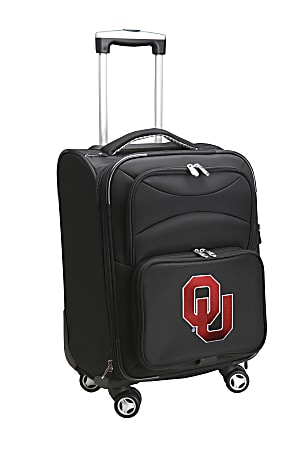 Denco Sports Luggage Expandable Upright Rolling Carry-On Case, 21" x 13 1/4" x 12", Black, Oklahoma Sooners