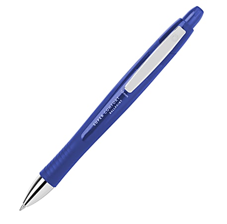 Office Depot Brand Super Comfort Grip Retractable Ballpoint Pen Medium Point  1.0 mm Blue Barrel Blue Ink Pack Of 12 - Office Depot