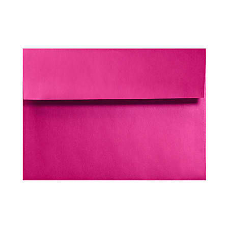 LUX Invitation Envelopes, #4 Bar (A1), Gummed Seal, Hottie Pink, Pack Of 250