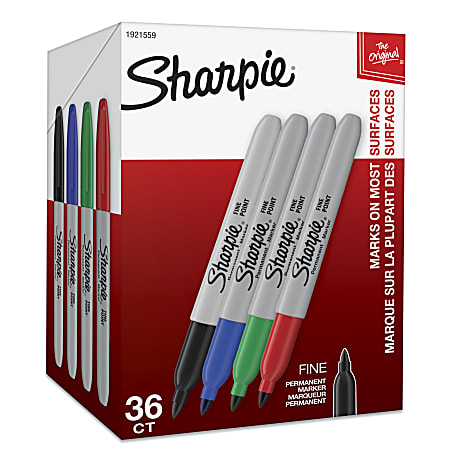 Sharpie® Permanent Fine-Point Markers, Assorted Colors, Pack Of 36