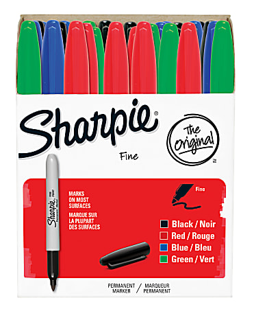Sharpie® Permanent Fine-Point Markers, Assorted Colors, Pack Of 36