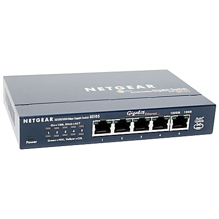 Netgear 5-Port Gigabit Ethernet Unmanaged Switch (Gs305) - Desktop Quiet  Fanless