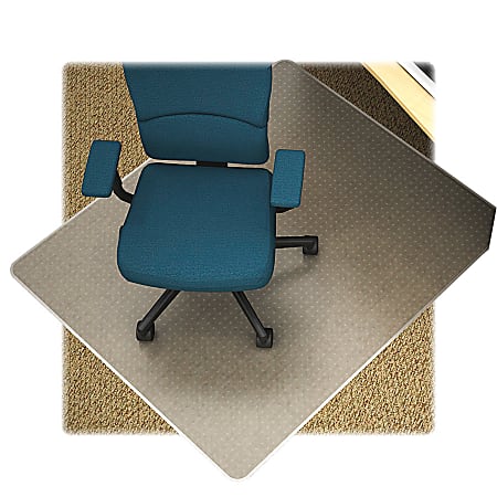 Lorell® Beveled Edge Low Pile Studded Chair Mat, 46" x 60"