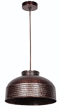 Kenroy Detail Hanging Pendant Lamp, 1-Light, 9"H, Copper