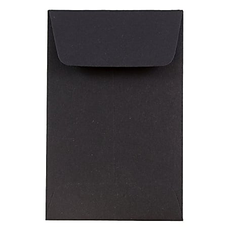 JAM PAPER® #1 Coin Business Envelopes, 2 1/4" x 3 1/2", Smooth Black, Pack Of 25
