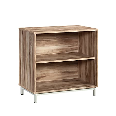 Sauder® Bergen Circle 30"H 2-Shelf Commercial Bookcase, Kiln Acacia/White