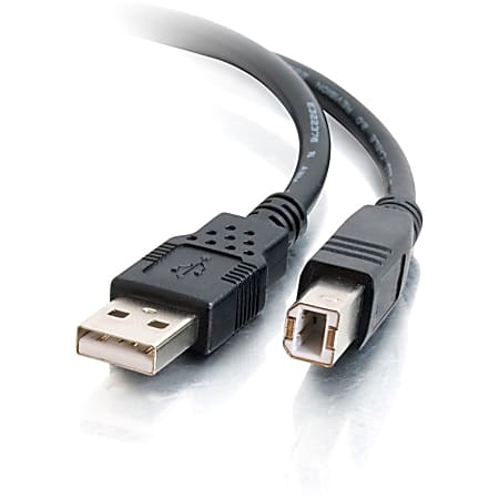 C2G 6.6ft USB A to USB B Cable USB A to B Cable USB 2.0 Black MM Type A USB  Type B USB 6ft Black - Office Depot