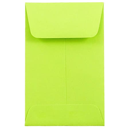 JAM Paper® Open-End Coin Envelopes, #1, 2 1/4" x 3 1/2", Green, Pack Of 25