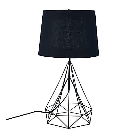 Southern Enterprises Jillson LED Metal Table Lamp, 25-1/4"H, Black Shade/Black Base