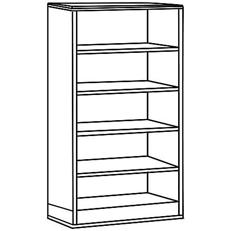 Lorell® 90000-Series 5-Shelf Bookcase, 72"H x 33"W x 16"D, Honey Cherry