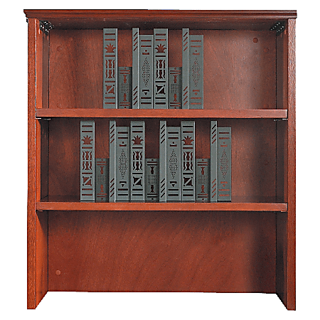 Lorell® 90000-Series Bookcase Hutch For Lateral File, 36 1/2"H x 33"W x 16"D, Honey Cherry