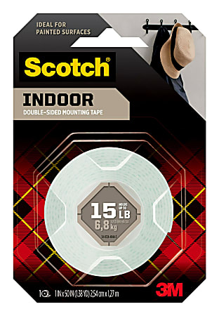 Scotch® Foam Mounting Tape, 1" x 50", White