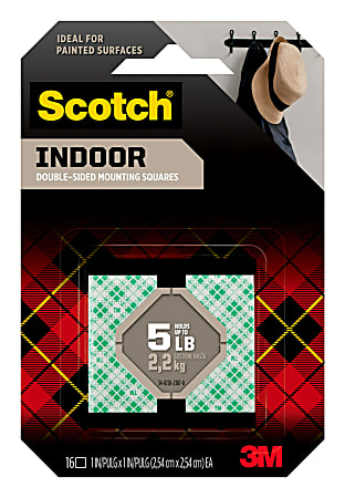 Scotch® Permanent Foam Mounting Squares, 1" x 1",