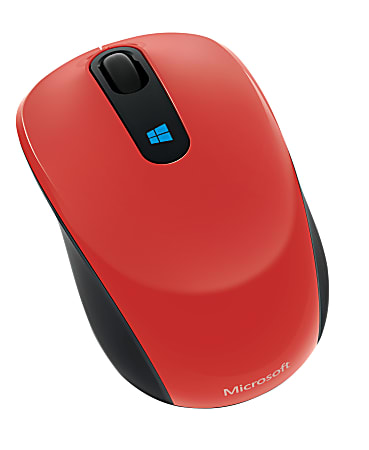 Microsoft® Sculpt Wireless Mobile Mouse, Flame Red Gloss