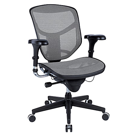 WorkPro® Quantum 9000 Series Ergonomic Mesh/Mesh Mid-Back Chair, Black/Gray, BIFMA Compliant