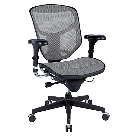 WorkPro&reg; Quantum 9000 Series Ergonomic Mesh/Mesh Mid-Back Chair, Black/Gray, BIFMA Compliant