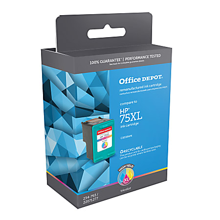 Office Depot® Remanufactured Tri-Color High-Yield Ink Cartridge Replacement For HP 75XL