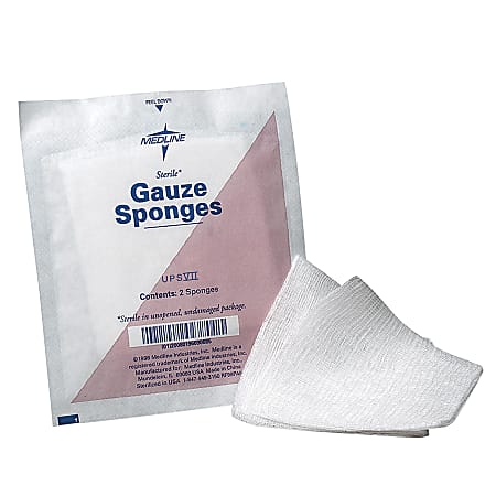 Medline Gauze Sponges, Non-Sterile, 4" x 4", 12-Ply,