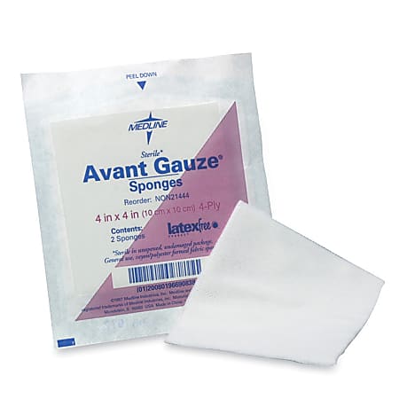 Medline Non-Sterile Woven Gauze Sponges, 4" x 4", White, Pack Of 200