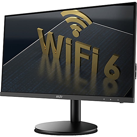 MSI PRO AP241 All-In-One Desktop PC, 23.8" Screen, Intel® Core™ i3, 8GB Memory, 500GB Solid State Drive, Black, Windows® 10 Home, WiFi 6