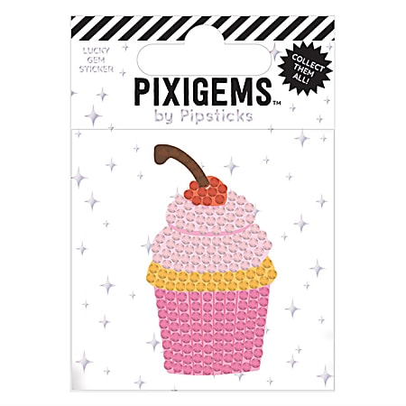 Pipsticks Pixigem Stickers, 2" x 2", Chloe Cupcake