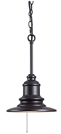 Kenroy Home Broadcast Outdoor 1-Light Hanging Pendant, 17"H, Copper/Oil-Rubbed Bronze