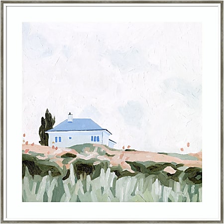 Amanti Art House on a Hill II by Emma Scarvey Wood Framed Wall Art Print, 33”H x 33”W, White