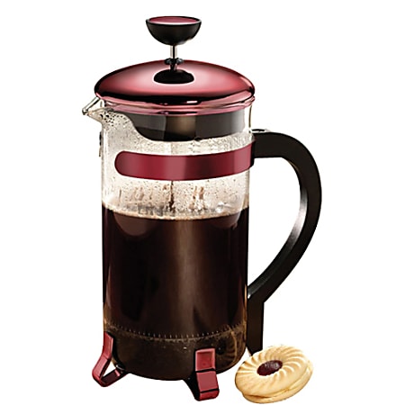 Primula Classic PCRE-6408 Coffee Maker - 1 quart - 8 Cup(s) - Multi-serve - Metallic Red - Glass, Steel