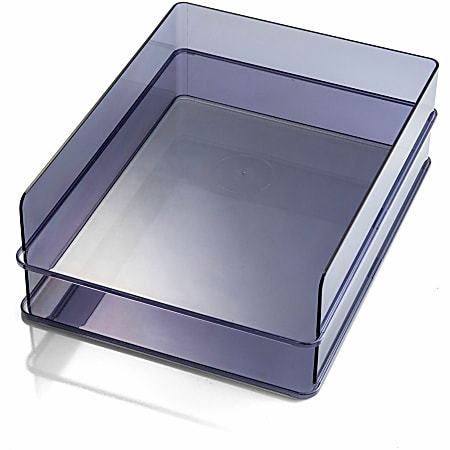Officemate 21040 Paper Tray, Stackable, Letter Tray, Recycled , Gray, 2PK - 2 Compartment(s) - 2.80"x12.80"x 10.20" Depth - 21040