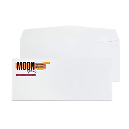 Custom #10, Full-Color Raised Print Envelopes, 4-1/8" x 9-1/2", White Bond, Box of 250