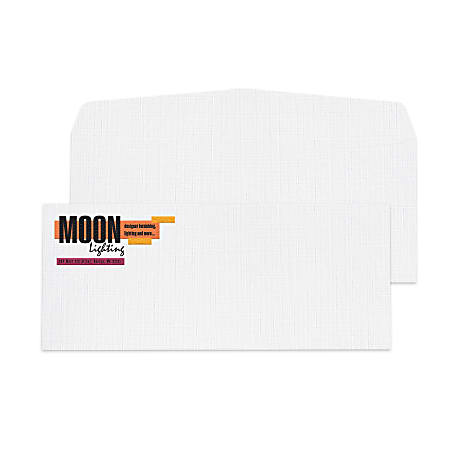 Custom #10, Full-Color Raised Print Envelopes, 4-1/8" x 9-1/2", White Linen, Box of 250
