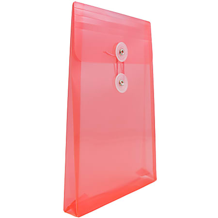 JAM Paper Open End Plastic Envelopes 6 14 x 9 14 Red Pack Of 12 ...