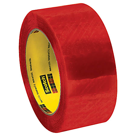 3M™ 3199 Security Tape, 2" x 110 Yd., Clear/Red, Case Of 6