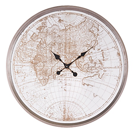 Zuo Modern Hora Mundial Clock, Antique Silver